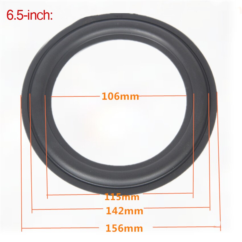 4 5 6.5 8 10 12 inch Zwart Speaker Rubber Surround Reparatie, algemene Vouwen Ring Rand DIY Speaker Subwoofer Accessoires: 6.5-inch