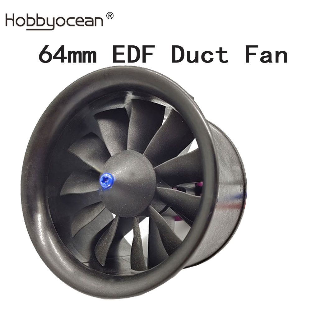 Hobbyocean 64mm EDF Plane with 11 Blades Ducted Fan 4S 3500KV 3S 3900KV 50A ESC for RC Jet Airplane Plane