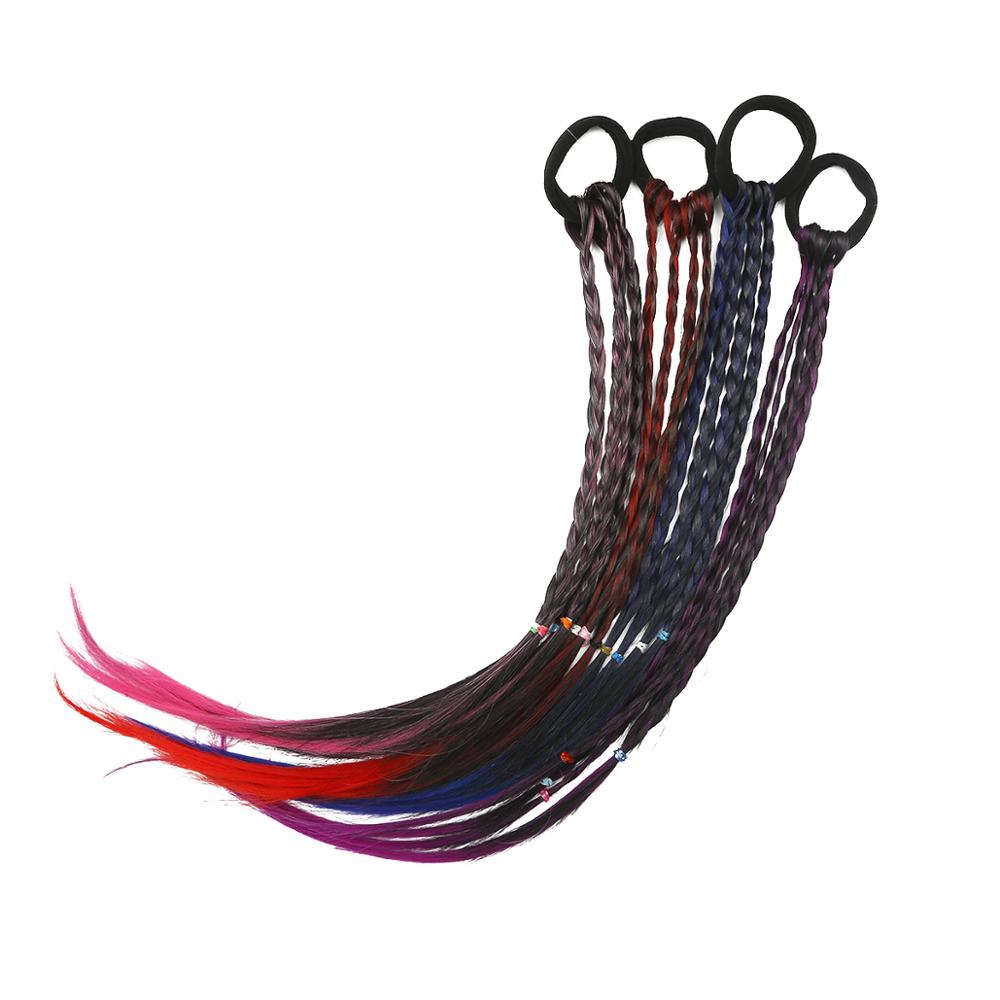 4cm arc-en-ciel élastique cheveux corde bandes de caoutchouc accessoires de cheveux pour les filles perruque queue de cheval cheveux anneau enfants torsion tresse corde cheveux outil: Style1 randomly 1pc