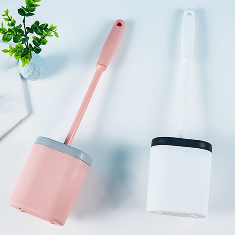 Badkamer Wc-Borstel En Houder Set Lange Handvat Zachte Siliconen Wc Borstel Voor Huis Schoonmaken Accessoires REME8
