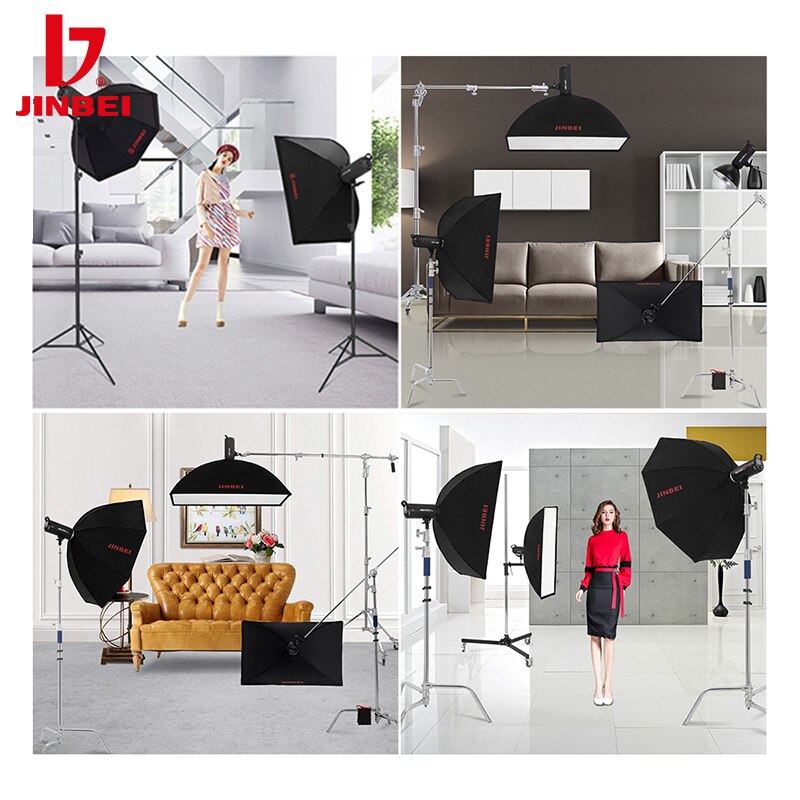 JINBEI M-60×90cm Rectangle Softbox with Bowens Mount Studio Strobe Flash Box Reflective Lighting Diffuser Photography Equipment