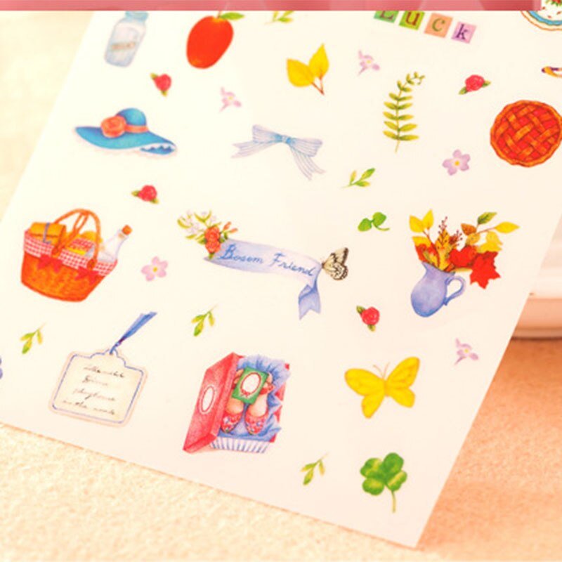 6 Stks/set Happy Life Diary Decoratieve Stickers Transparante Pet Telefoon Stickers Memo Pad Scrapbooking Stickers
