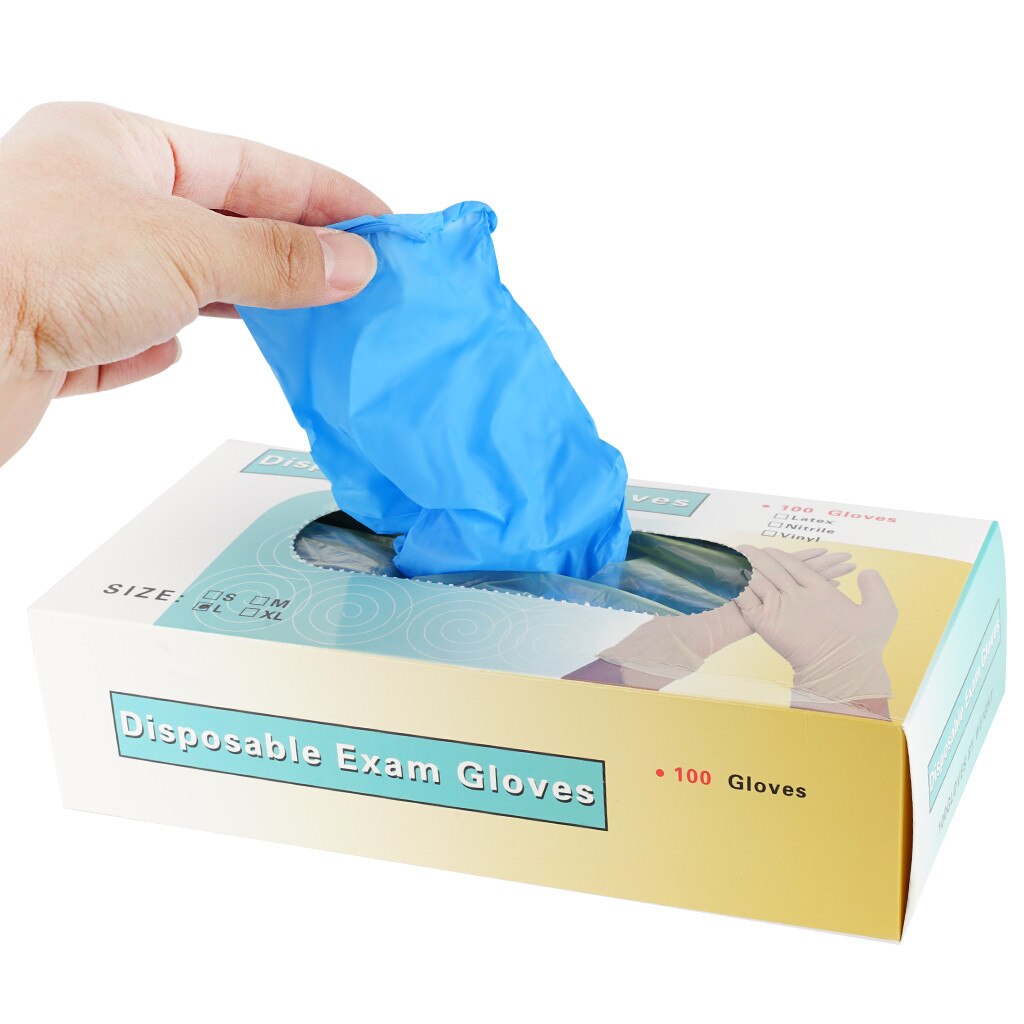 100PCS Blue Disposable Latex Gloves Dishwashing Kitchen Work Rubber Garden Gloves Disposable Gloves Guantes Desechables Guanti
