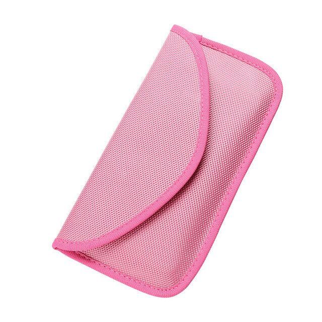 Anti Diefstal Autosleutel Protector Faraday Tas Gps Rfid Signal Blokkeren Bag Mobiele Telefoon Signaal Afscherming Pouch Anti Kopie Kaart houder: Pink