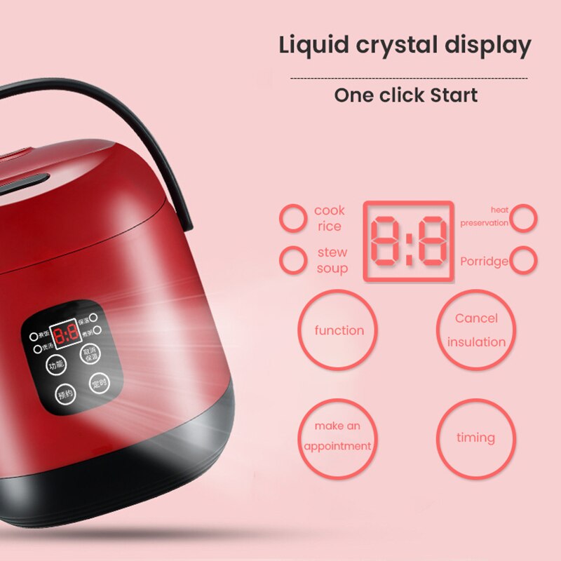 Mini Electric Rice Cooker Intelligent Automatic Household Kitchen Cooker 1-2 People Household Small Smart Electric Rice Cookers