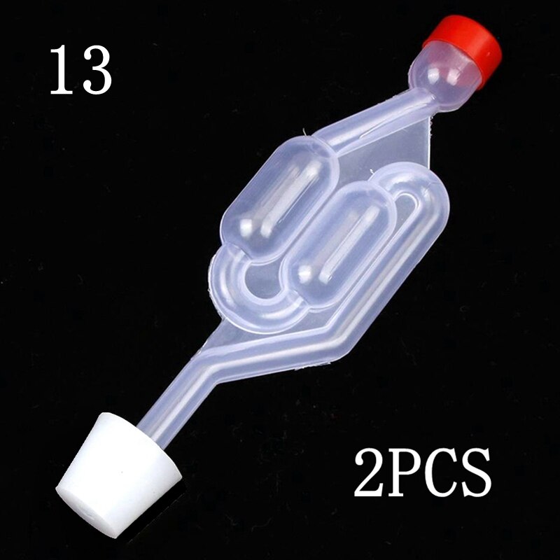 2pcs/Lot Home Brew Wine Fermentation Airlock With Silicone Stoppers Plug Airlock Seal Valve Bubbler Fermentation Brewing Tools: Airlock Size 13 Plug