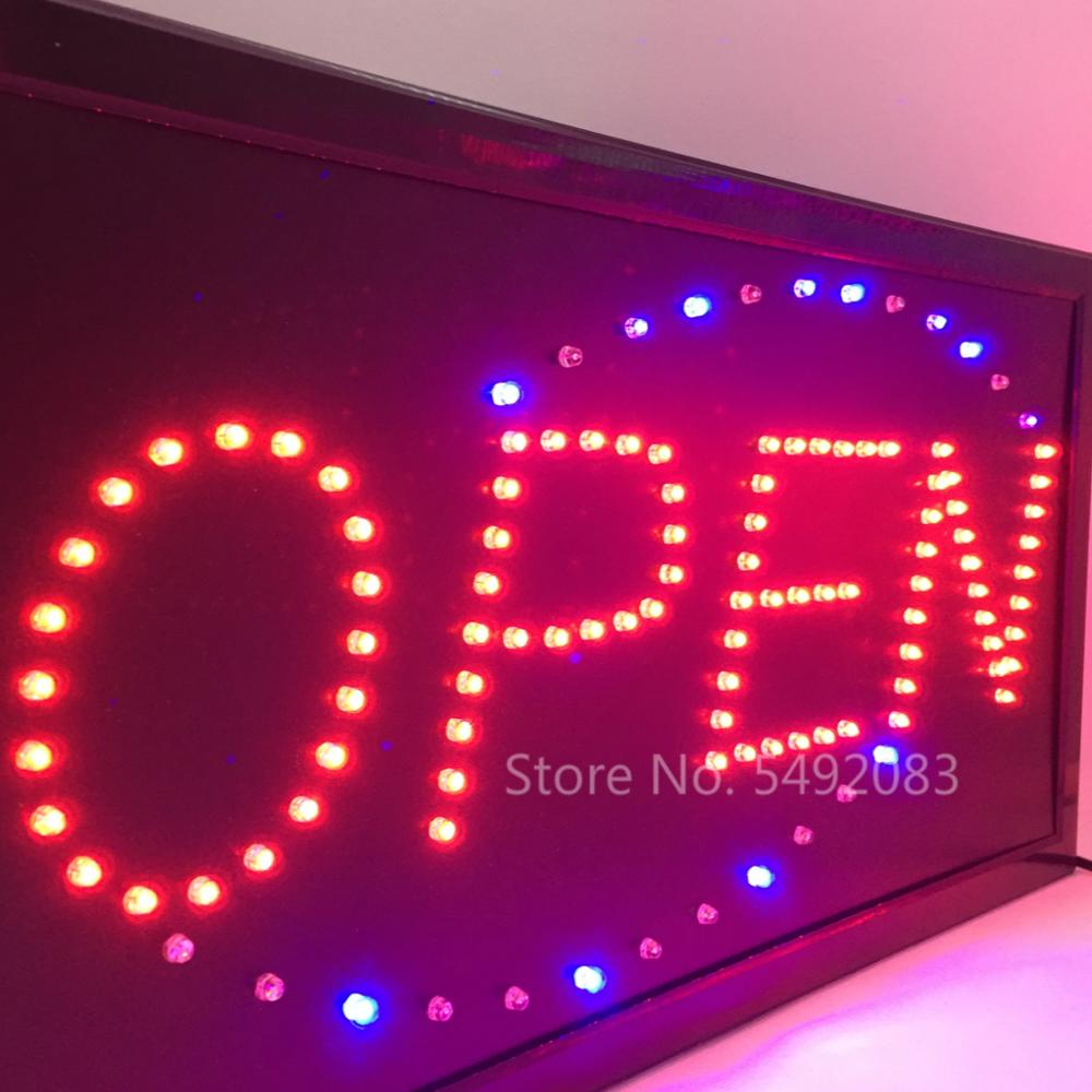 LED magasin signe ouvert Logo publicité panneau lumineux décoration de la maison lumineux mouvement animé néon magasin d'affaires panneau d'affichage US EU Plug