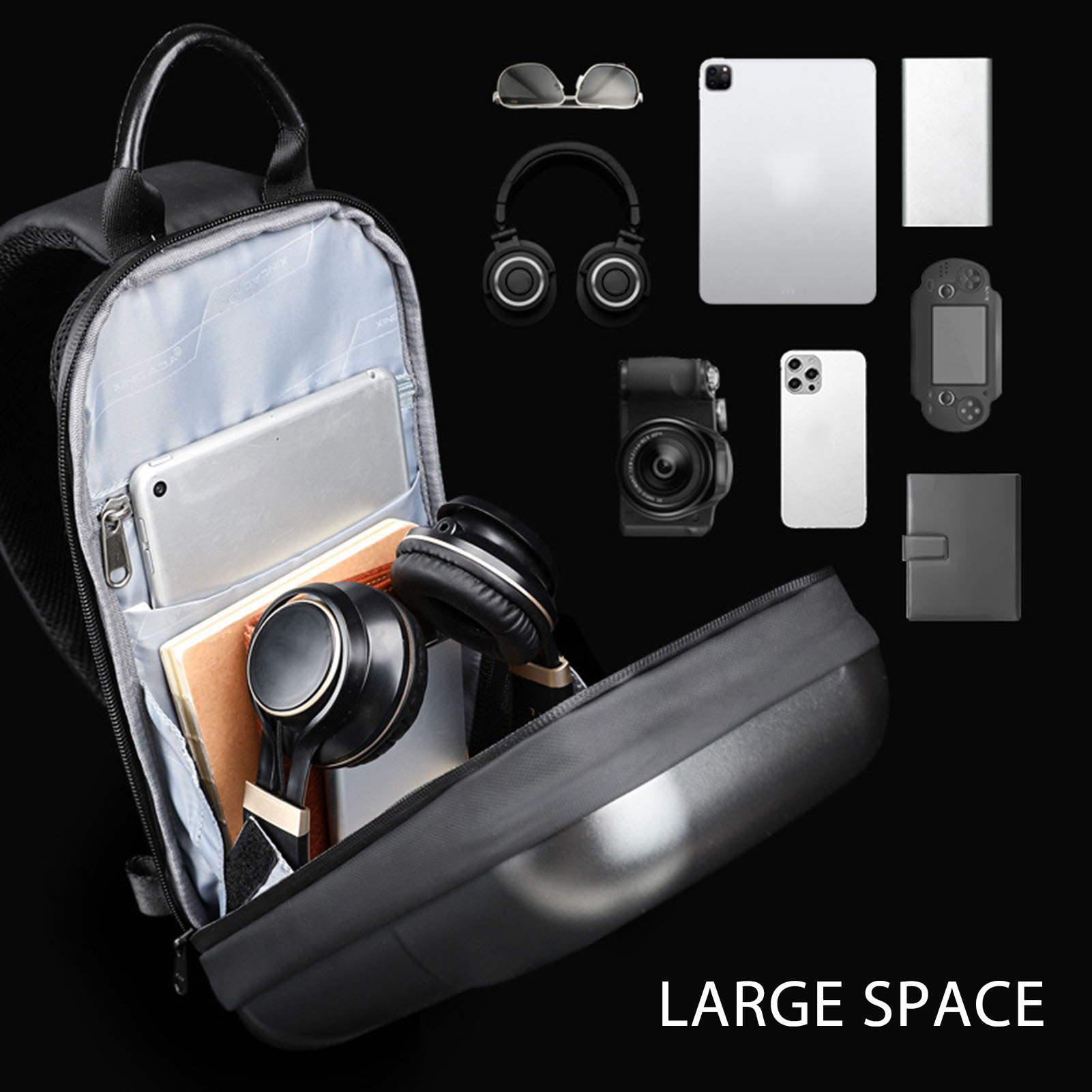 Multi-functional Men's Crossbody Shoulder Bag Waterproof Messengers Chest Bag Casual Adjustable Strap Handbags