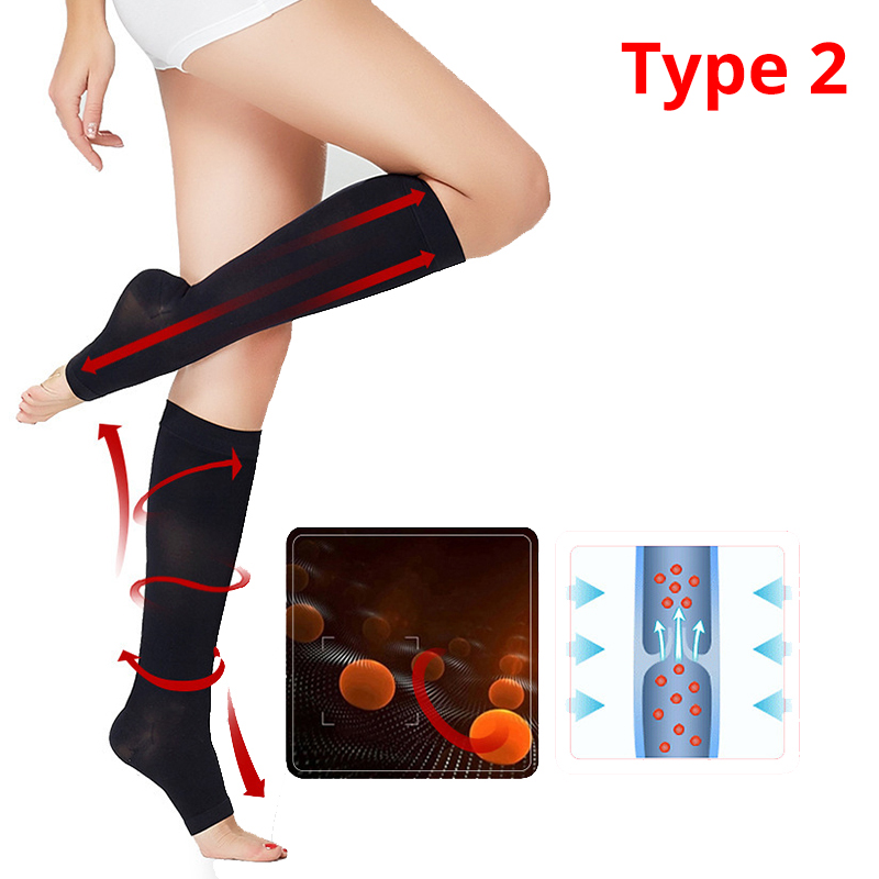 Nuovi calzini unisex Calze a compressione Pressione Vena varicosa Calza Gamba alta Supporto Stretch Pressione Circolazione Fresco