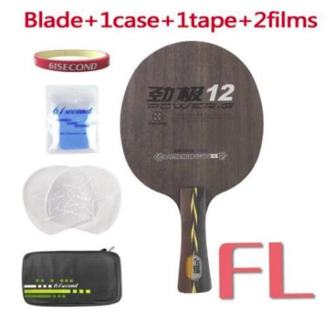 DHS POWER-G 12 PG 12 (5+2 Glass Carbon) Table Tennis Blade Racket Ping Pong Bat Paddle: FL with FM case