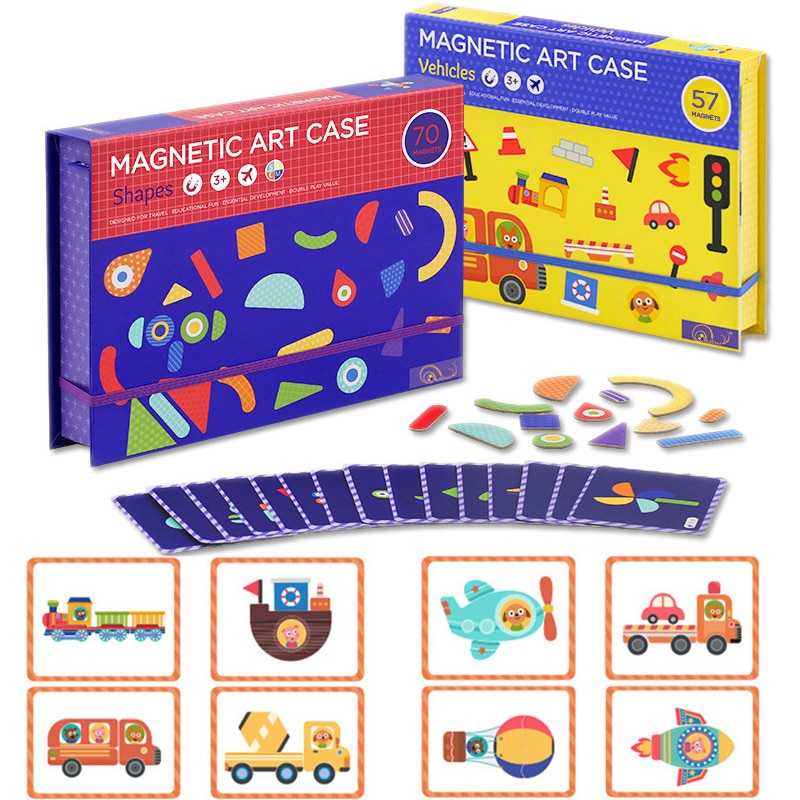 3D Magnetische Puzzel Speelgoed Cartoon Dieren Verkeer Puzzels Tangram Kids Educatief Speelgoed Voor Kinderen Kerstcadeaus Speelgoed