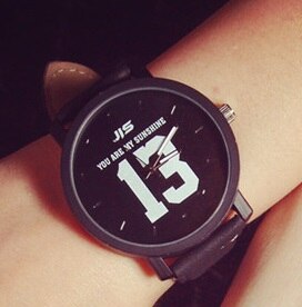 Pars mønster nummer kinesisk stil quartz ure legeret sag læder bånd sort par ur til elsker reloj para pareja: 13a