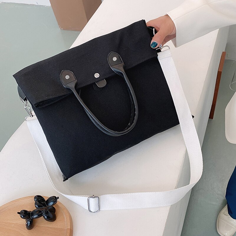 Women High Capacity Bag Studend Solid Shoulder Canvas Bag Shopping Tote Bags Lady Bag Female Casual Underarm Handbag