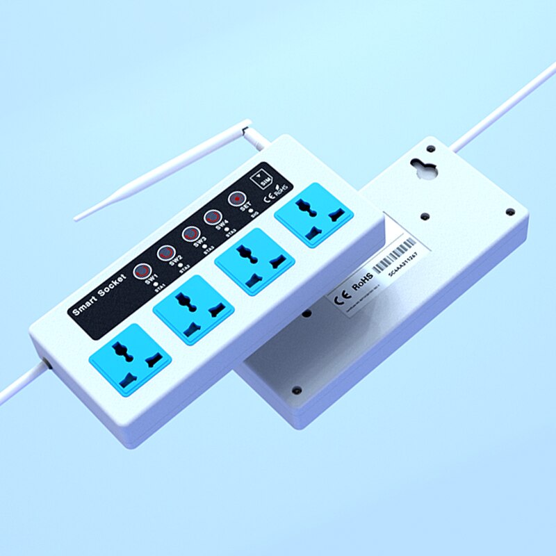 Gsm sms draadloze afstandsbediening slimme schakelaar stekkerdoos jack controller 4 -kanaals relais met temperatuursensor