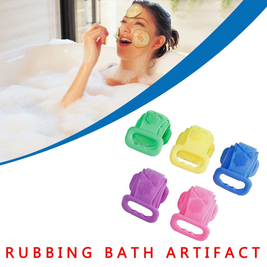 1 sæt gnidningsgenstande silikone badehåndklæde bad gnidning tilbage massage badebørste silikone børster badehåndklæder