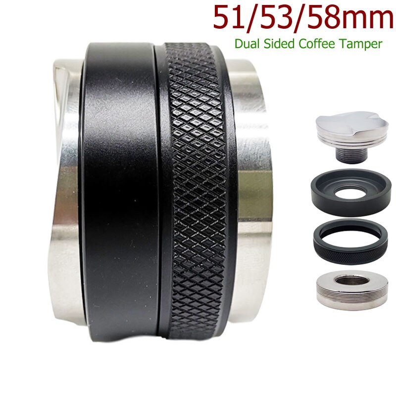 Distributeur et doseur de café 51/53/58mm, niveleur de café à double tête, doseur à expresso à main à profondeur réglable