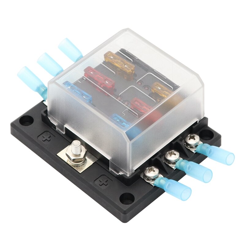 6-Weg Auto Zekeringkast 1 In 6 Out Auto Zekeringkast Universele Automative Zekeringkast Met Led Indicator voor Auto Boot Marine Caravan