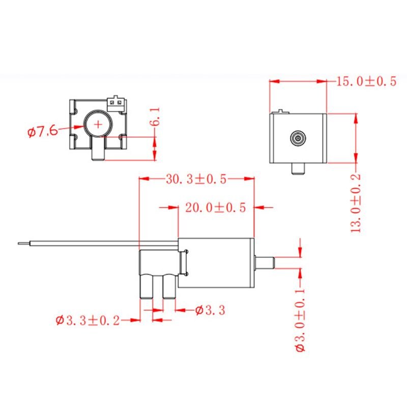 Dc 12v micro mini elektrische magneetventielen 2- posities 3- weg gasafvoer uitlaat voor luchtpomp