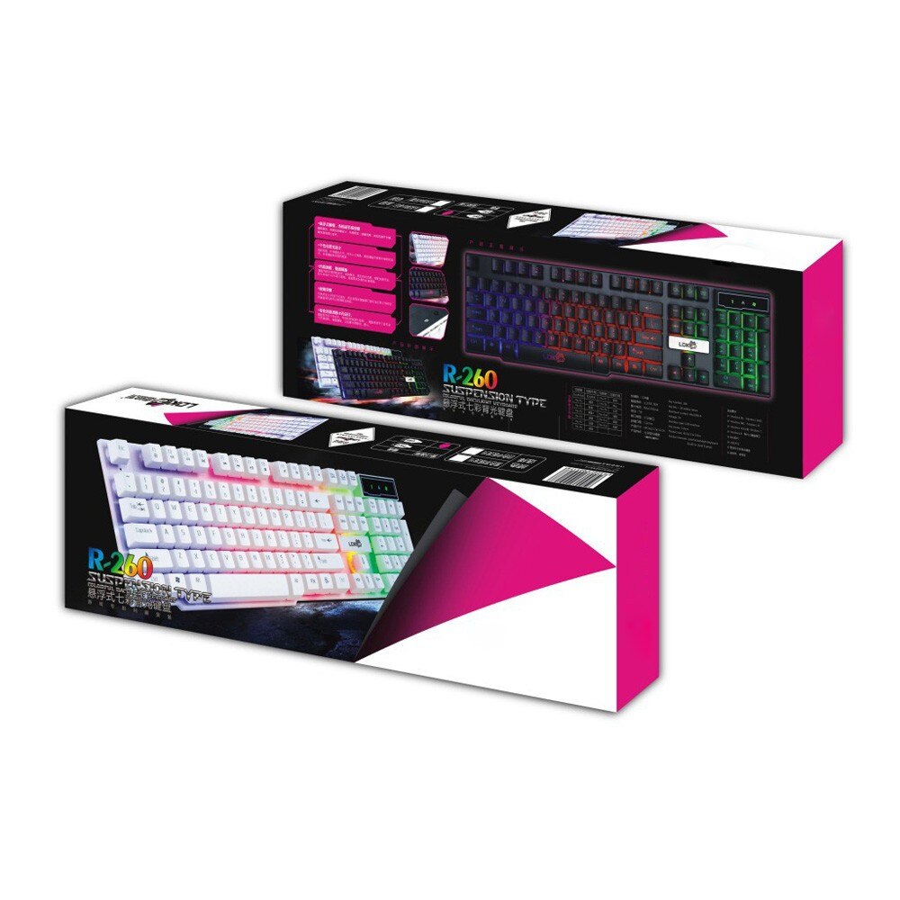 Colorful Crack LED Illuminated Backlit USB Wired PC Rainbow Gaming Keyboard Desktop Office Entertainment For Laptop Pc Gamer