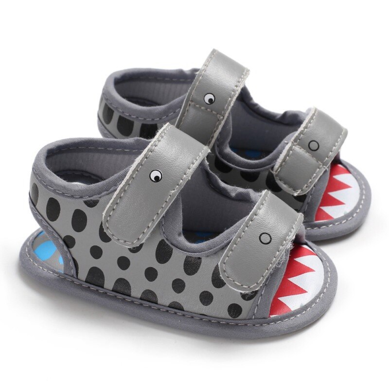 Summer Style Baby Boys Shoes PU Infant Toddler Shoes Soft Sole Outdoor Shoes: Gray / 1
