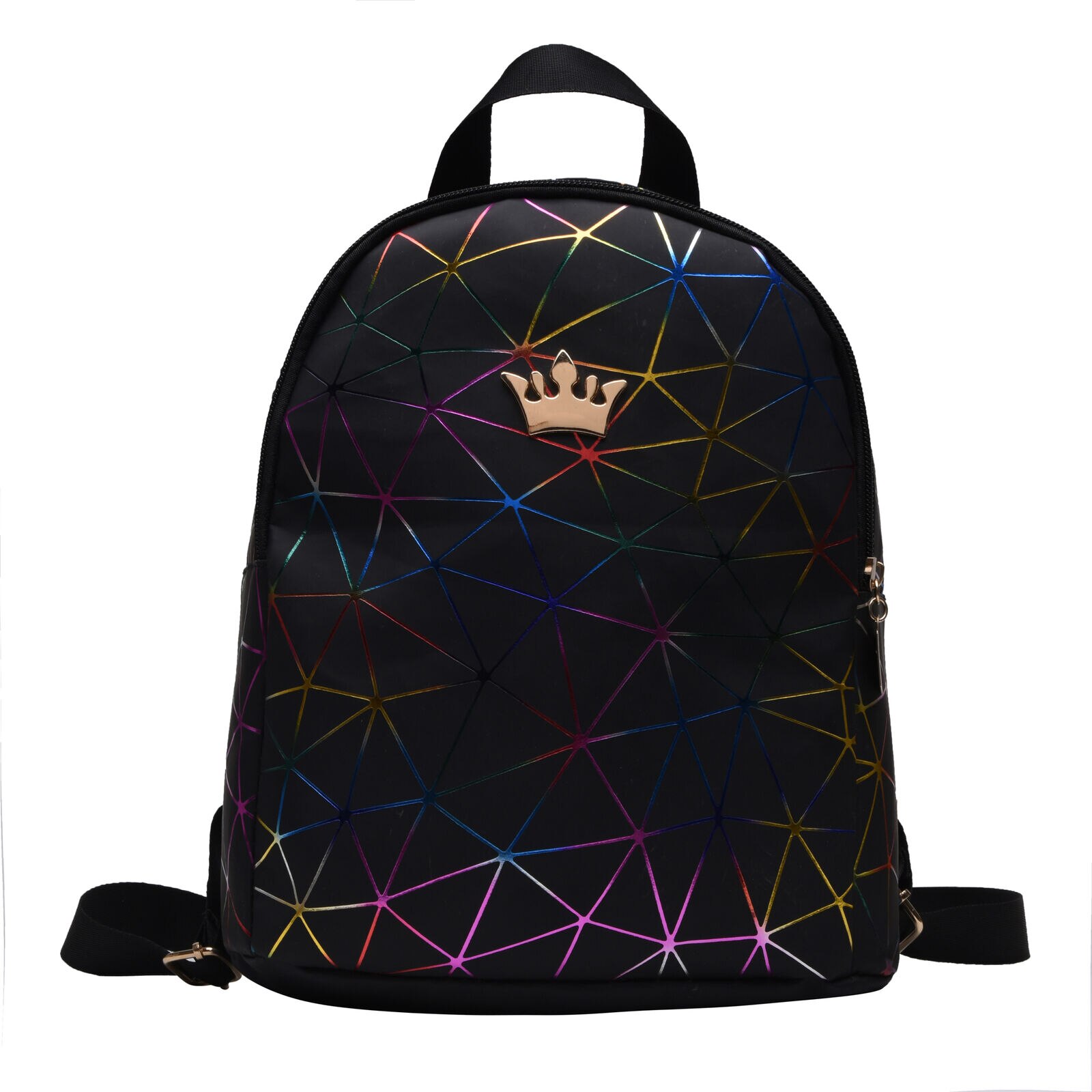 Mini mochila para mujer, bandolera de cuero PU para chicas adolescentes, Mochila pequeña multifunción, mochila escolar para mujer: Black