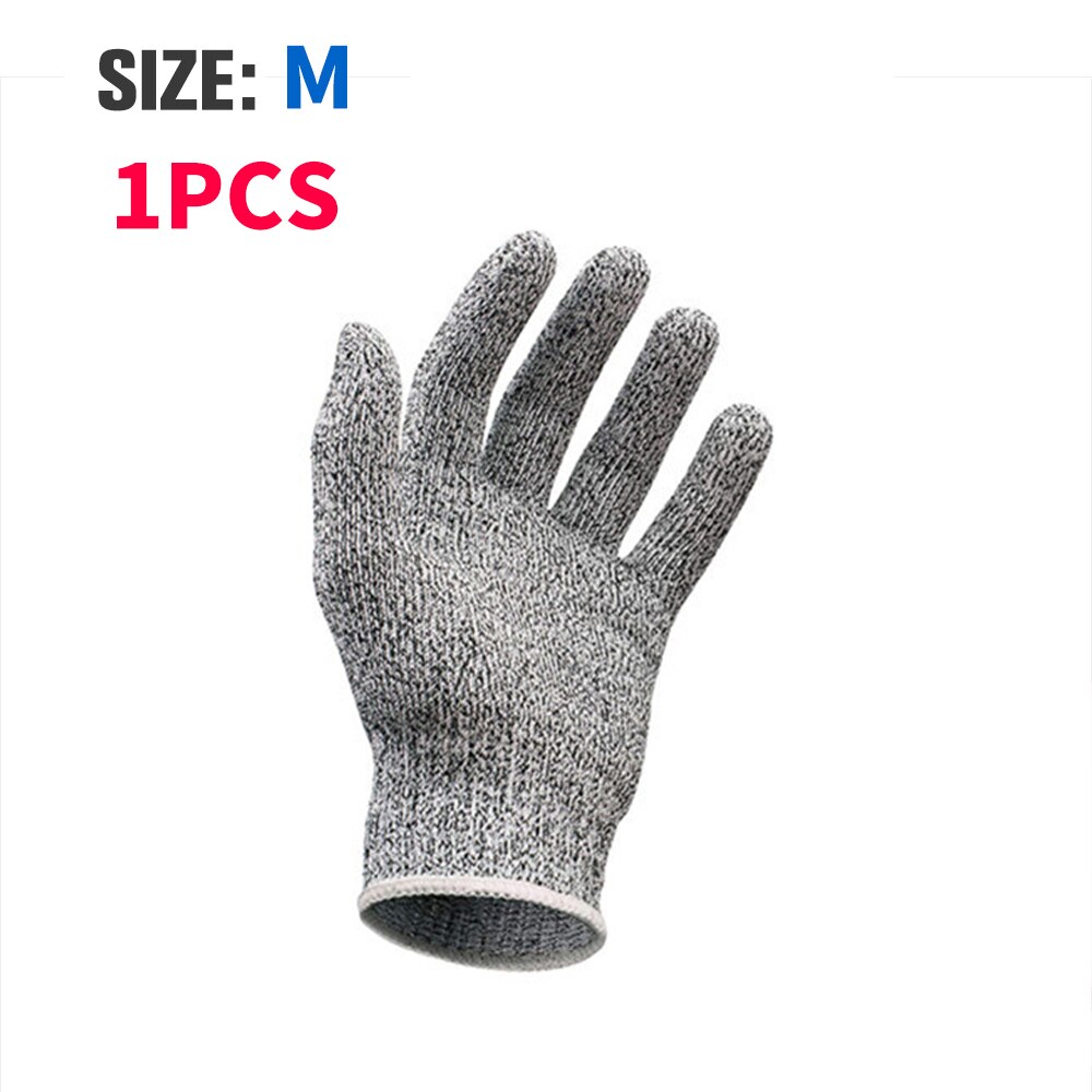Guantes de seguridad de nivel 5 anticorte, resistentes a Cortes, alambre de acero inoxidable, malla metálica, para cocina, carnicero: M-1pcs
