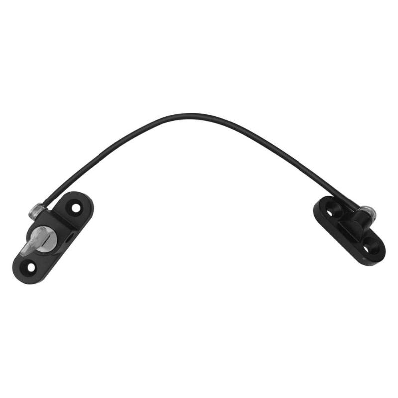 Door Window Security Lock Aluminum Alloy Door Window Restrictor Limiter Key Children Security Car Window Cable Limit Lock: Black