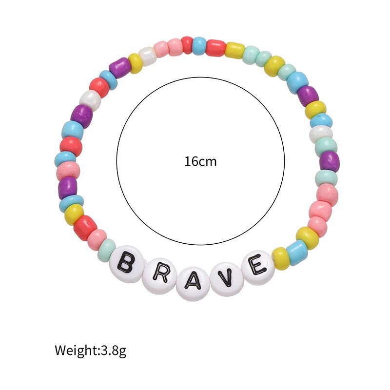 Nette knapp Perlen Armbinde für Baby Mädchen Mehrfarben Worte Perlen Armbinde Süssigkeit Farbe Süße freundlicher Armbinde freundlicher