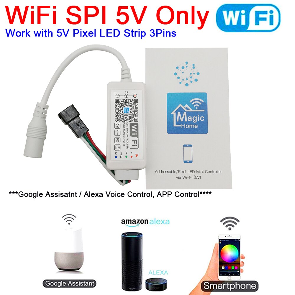 Magic Home-controlador de tira LED para teléfono inteligente, RGB, RGBW, Bluetooth, Control RF/infrarrojos, Control remoto por voz, Alexa y Google