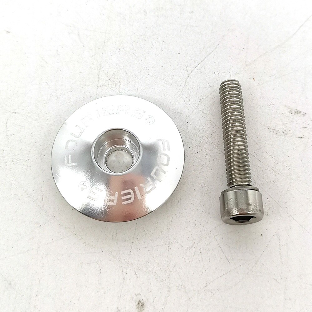 FOURIERS Bicycle Headset top cap With stainless steel screws bolt Fit on 1-1/8 fork MTB Road Bicycle Headsets Bicycle Part: Silver