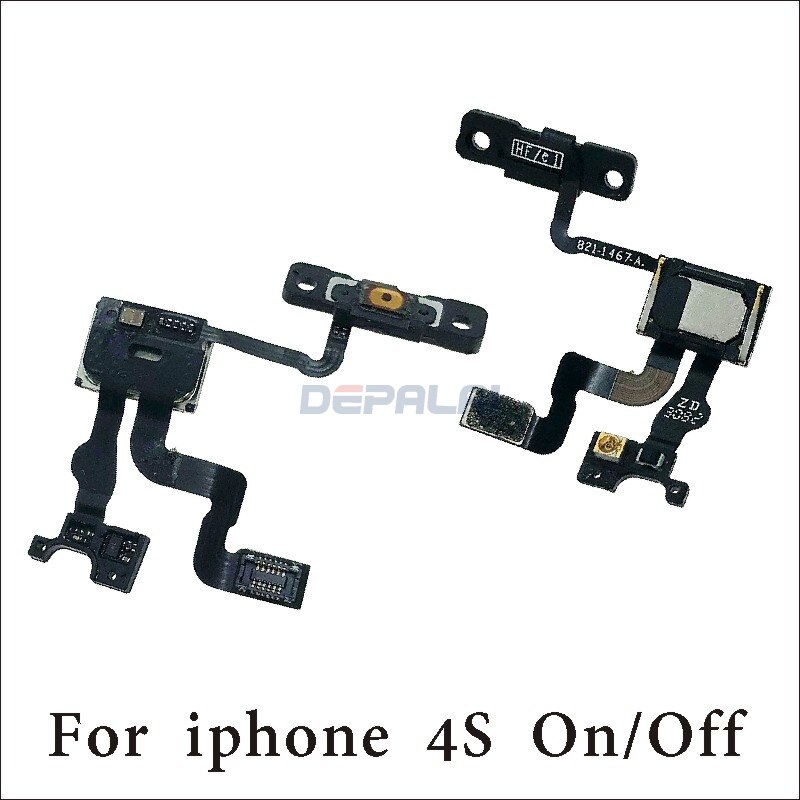 1 Piece Power Button On Off Flex Cable For iPhone 4 4G 4S 5G 5 5S 5C Plus Mute Volume Switch Connector Ribbon Parts