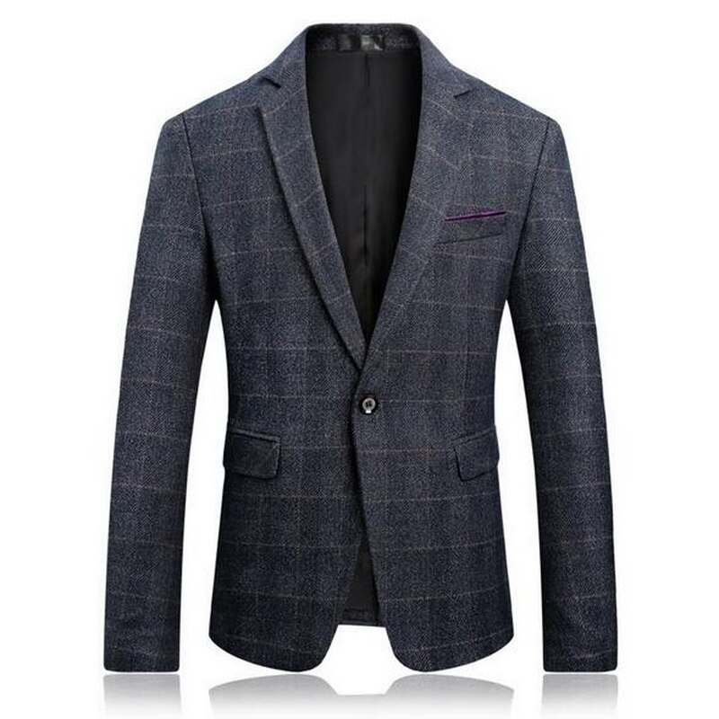 VXO Thick plaid Blazers Men lattice Formal jacket Popular Men Dress Blazers Homme Terno Masculin