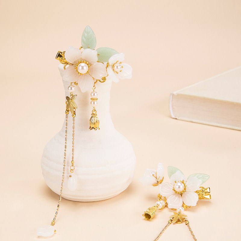 Haar Zubehör für Frauen Lange Quaste Blume Haarnadel mit Natürliche Steine Chinesische Hanfu Kopf Dekoration Schmuck