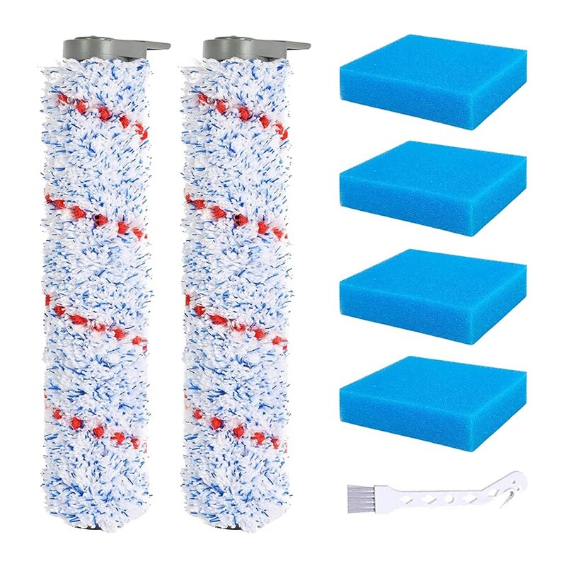 Rouleau de remplacement pour aspirateur sans fil Tineco IFloor, 2 paquets de brosse à rouleau, 4 mousses pré-filtrantes: Default Title