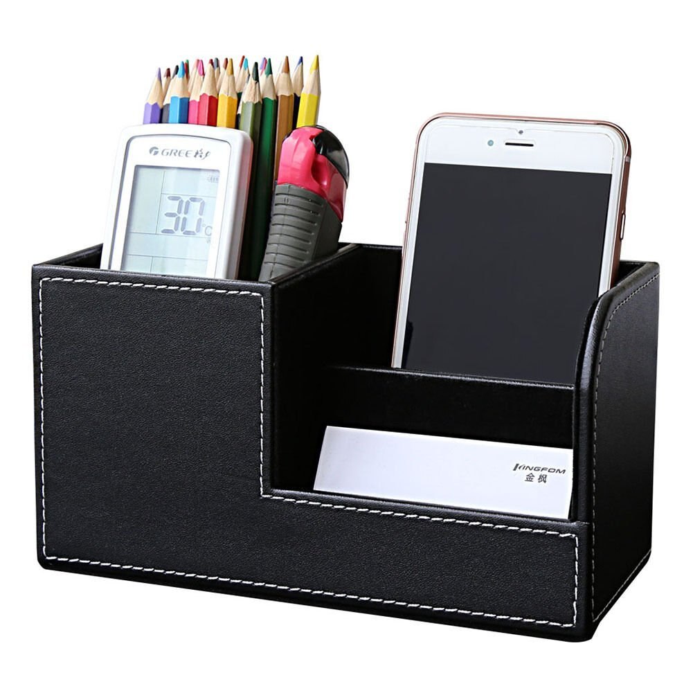 Büro-Schreibtisch-Organizer - Vlando Leder Schreibtisch-Organizer Caddy Mit Schublade Zur