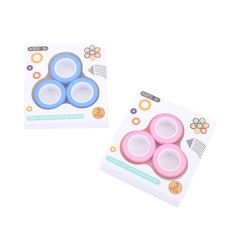 Anti-Stress Magnetische Ringen Fidget Unzip Speelgoed Magic Ring Props Gereedschap Kinderen Magnetische Ring Vinger Spinner Ring Volwassen Speelgoed