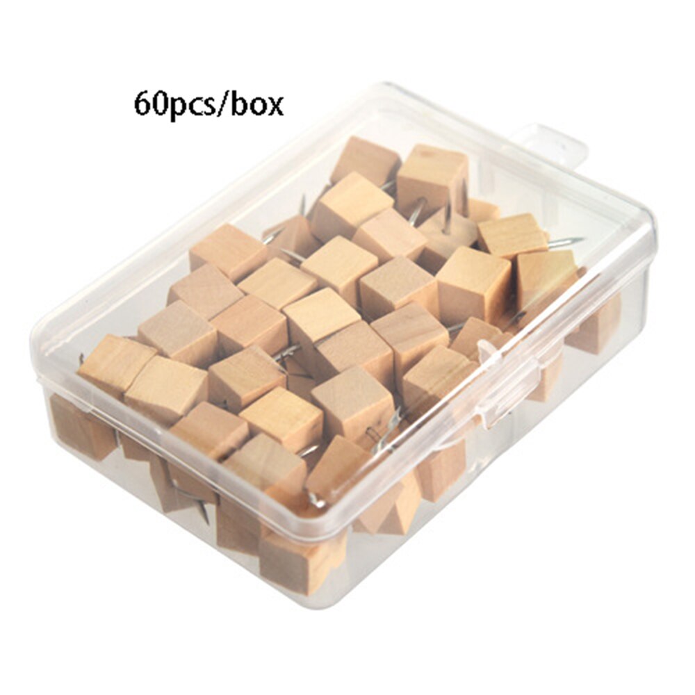 18/50/60/100 Pcs Wooden Thumbtack Board Pins Push Drawing Photo Wall Cork Studs Painting Tool Pushpin Office School Supplies: style4