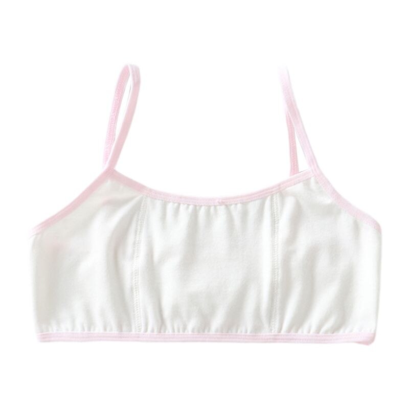 Junior student meisjes trainingsbeha dun licht gewatteerd spaghettibandjes ondergoed: Roze