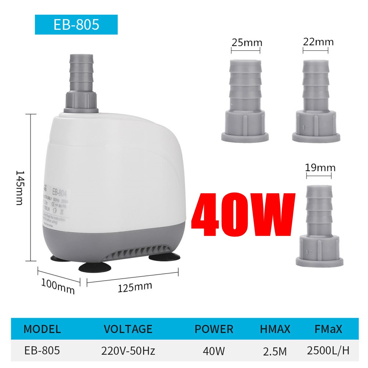 110V/220V 5-40W Multifunctional Aquarium Water Pumps Tank Pond Pool Fountains Pump Waterproof Submersible Fish Pond Water Pump: 40W