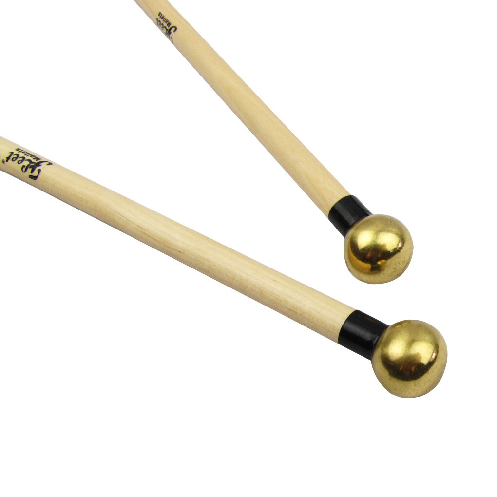 Nouveauté 1 paire bâtons de maillets Xylophone maillets Glockenspiel baguettes de percussions pilons manche érable tête laiton accessoires de tambour