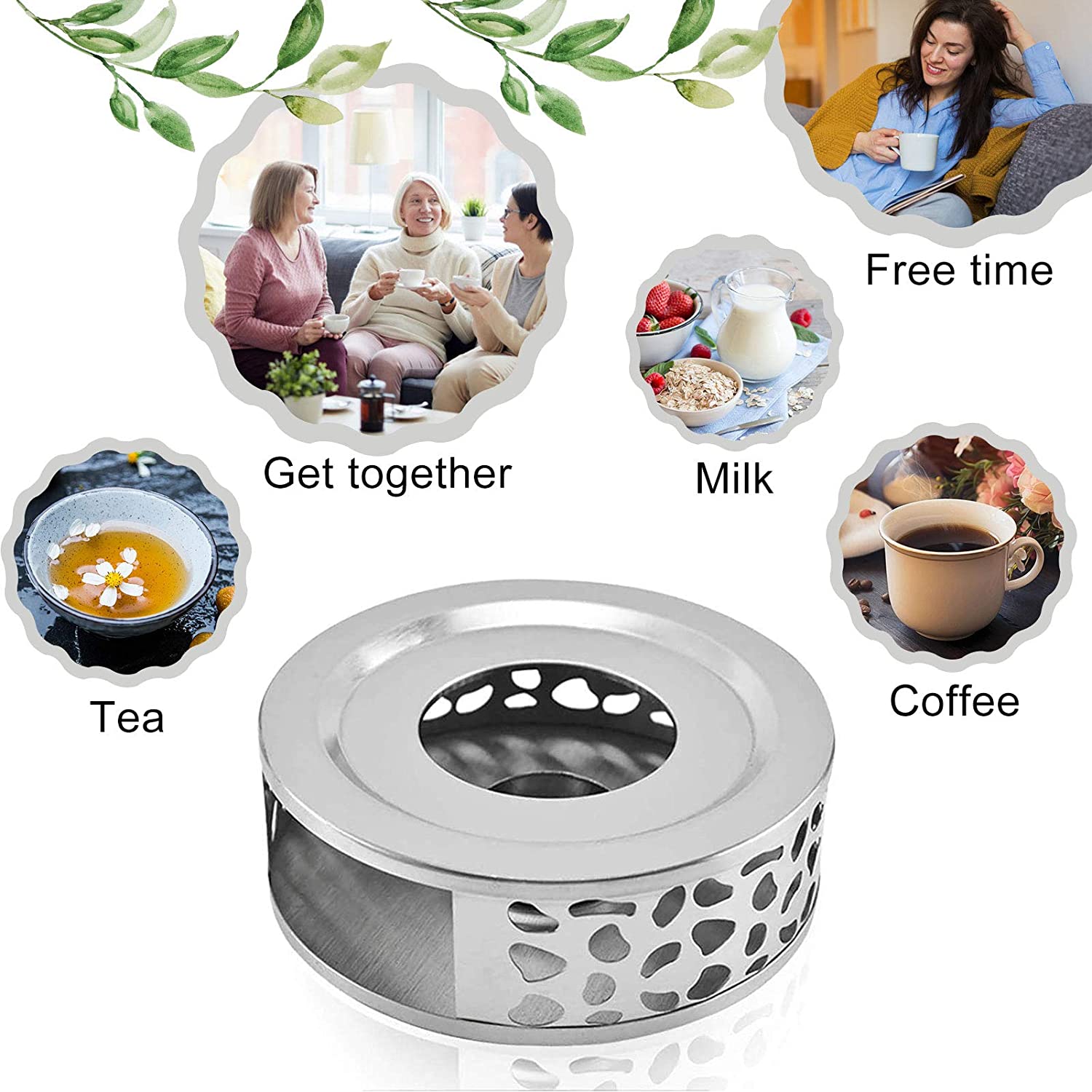 Roestvrij Staal Theepot Warmer Base Met Thee Licht Houder, kachel Fornuis Verwarming Apparaat Voor Warmte Behoud Van Thee Koffie Melk