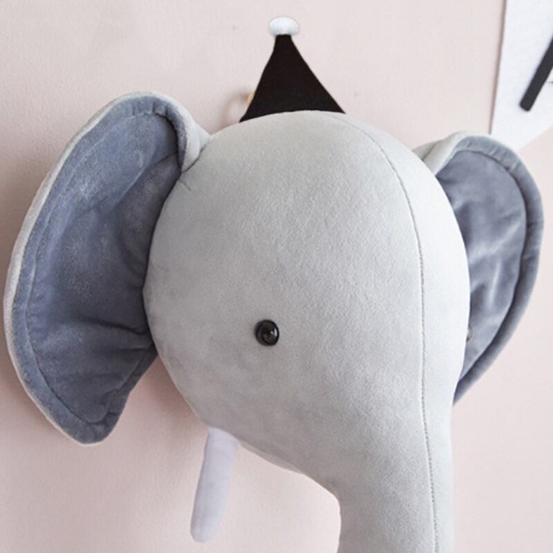 3D Animal Head Wall Mount Children Kids Room Wall Hanging Decoration Birthday Christmas JPDZS1100: Elephant Hat