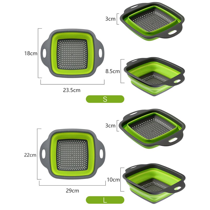 Mosodo Folding Drain Basket Multi-Function Washing Basket Retractable Fruit Basket Kitchen Storage Basket