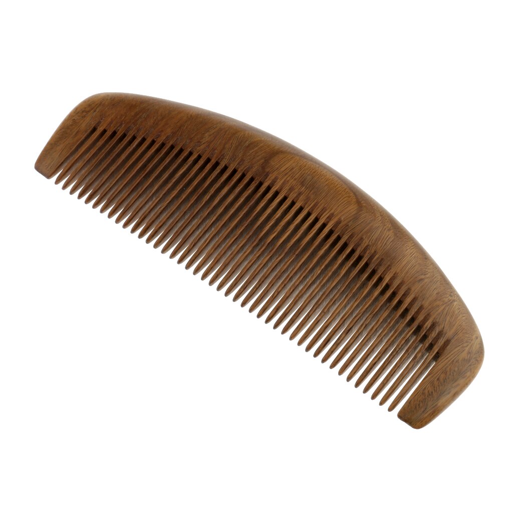 Sandelträ kam naturlig doftande - antistatisk handgjord trä kam för långt tjockt hår & skägg 6 "lång