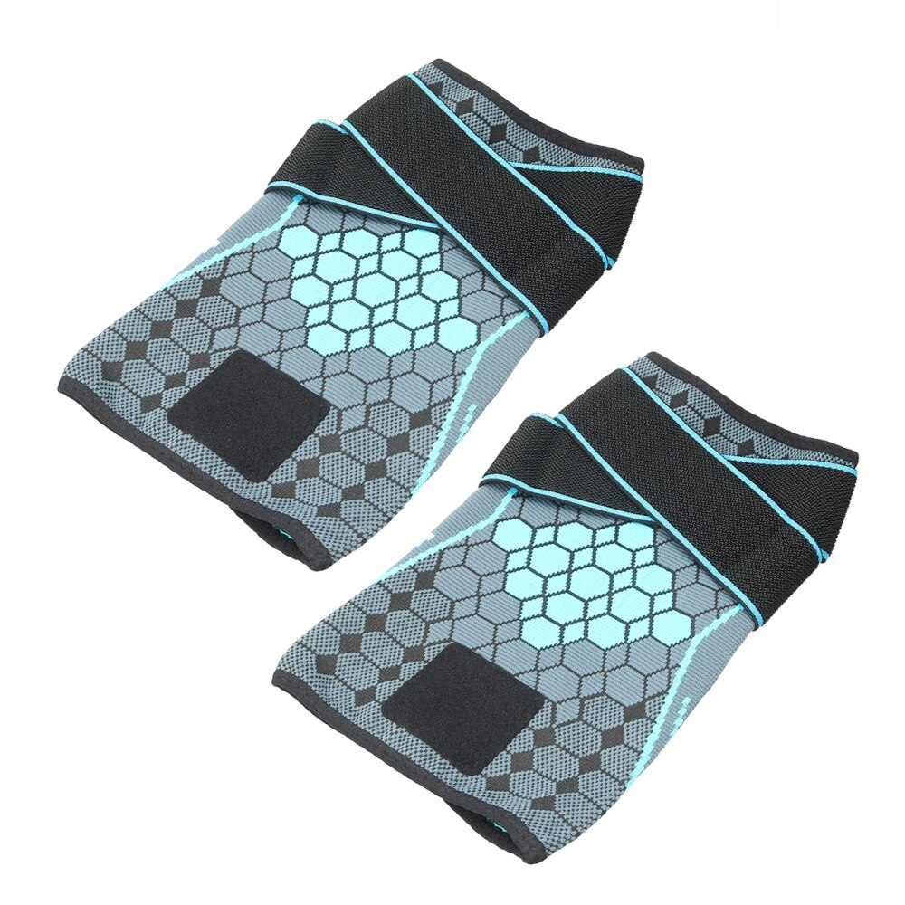 1 Paar Nylon Sport Beschermende Kleding Ondersteuning Druk Knie Pads Ademend Knie Protector Sleeve Voor Basketbal Klimmen (Blauw Si