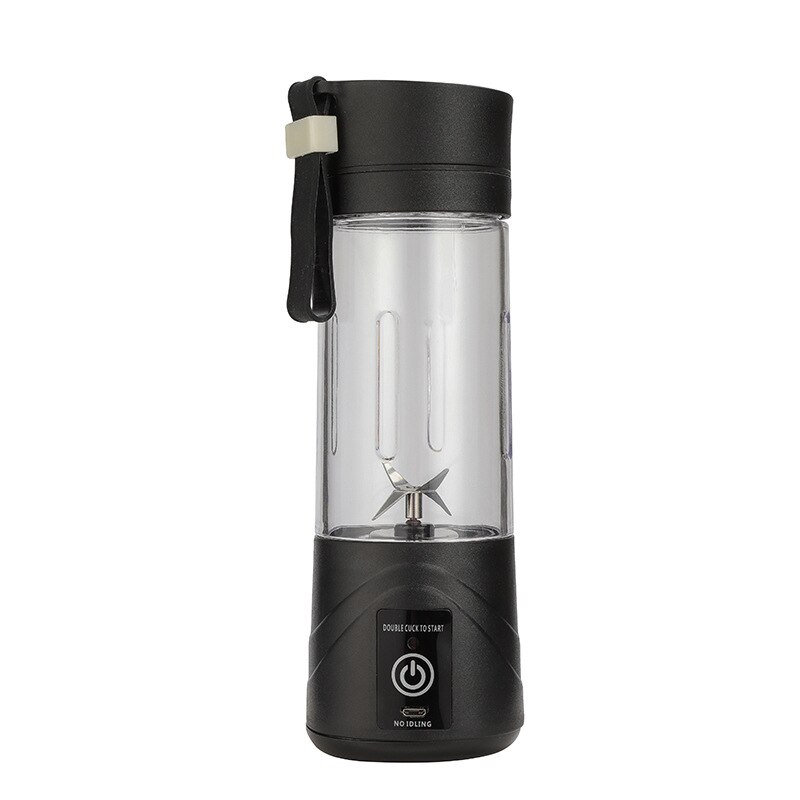 380ml bærbar blender maskin oransje juicer grønnsaker frukt milkshake smoothie blender elektrisk mikser flaske usb oppladbar: Svart