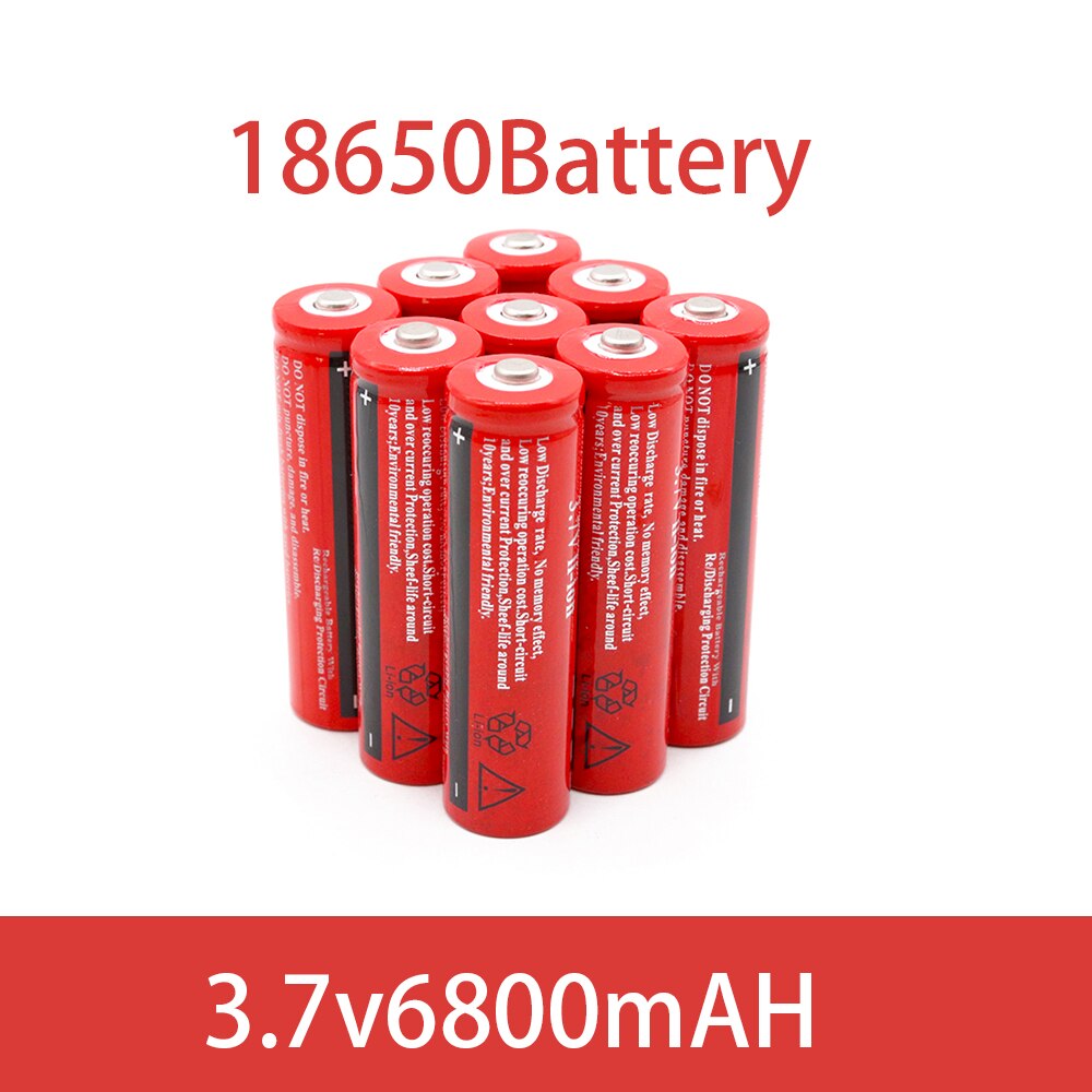 18650 battery 3.7V 6800mAh rechargeable liion battery for Led flashlight Torch batery litio battery+