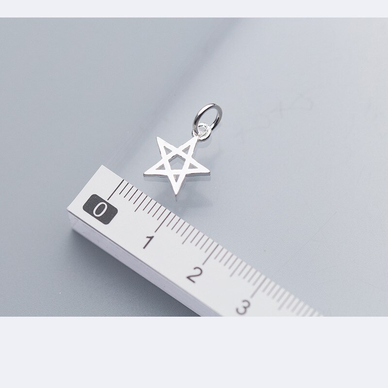 925 Sterling Silver Hollow Out Lucky Star Charms Handmade Craft S925 Silver Pendants Accessories DIY Jewelry Making For Women