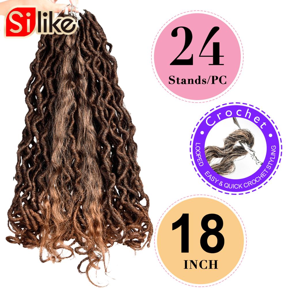 18 inch Messy Goddess Faux Locs Hair Crochet Braids Bohemian Soft Synthetic Braiding Hair Extensions For Black Women