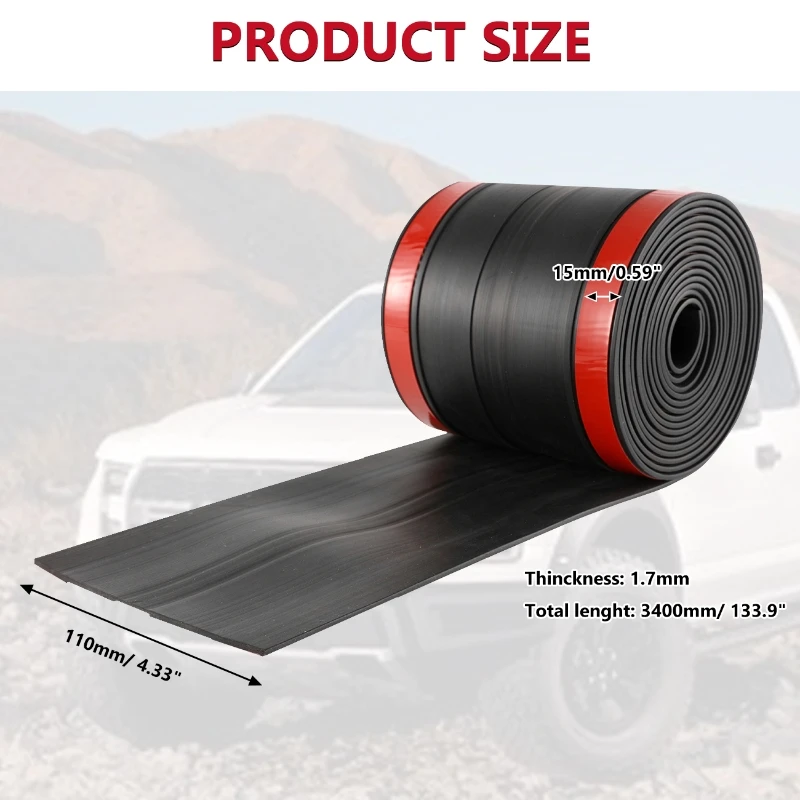 11cm Width 340cm Length Universal Rubber Truck Bed Tail gate Gap Cover Filler Strip Pickup Tail Gate Trunk Gap Sealing Strip